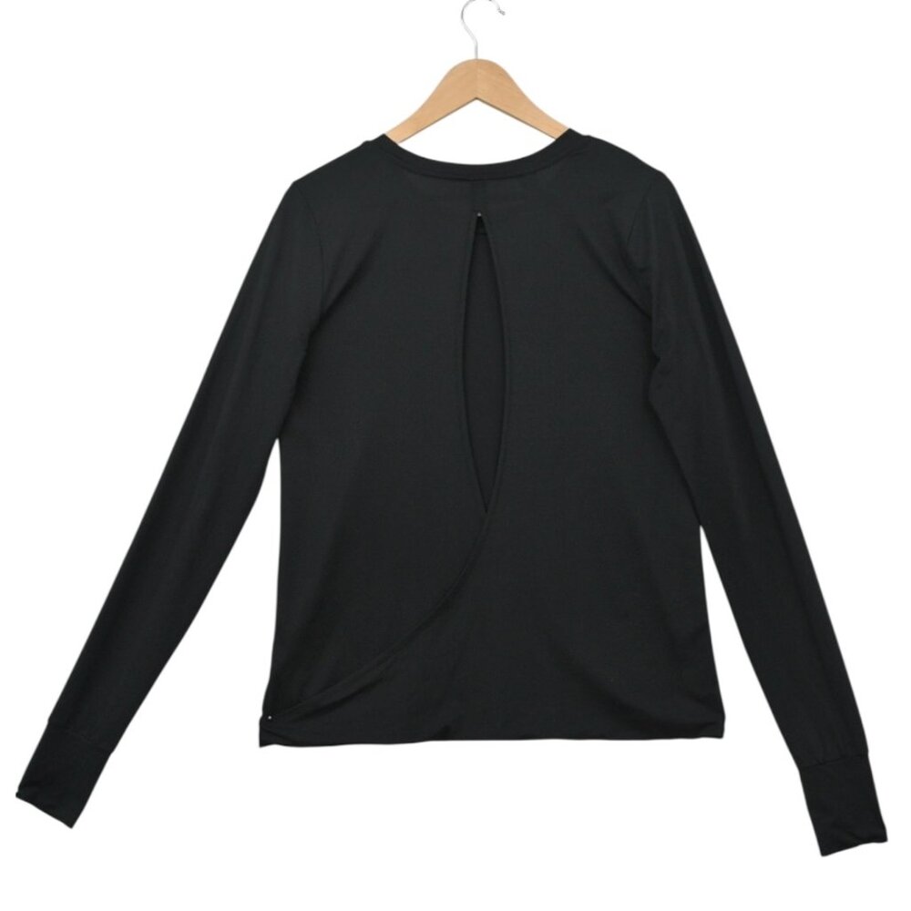 SPANX 🖤 Black‎ Long Sleeve Athleisure Top with Backslit SP